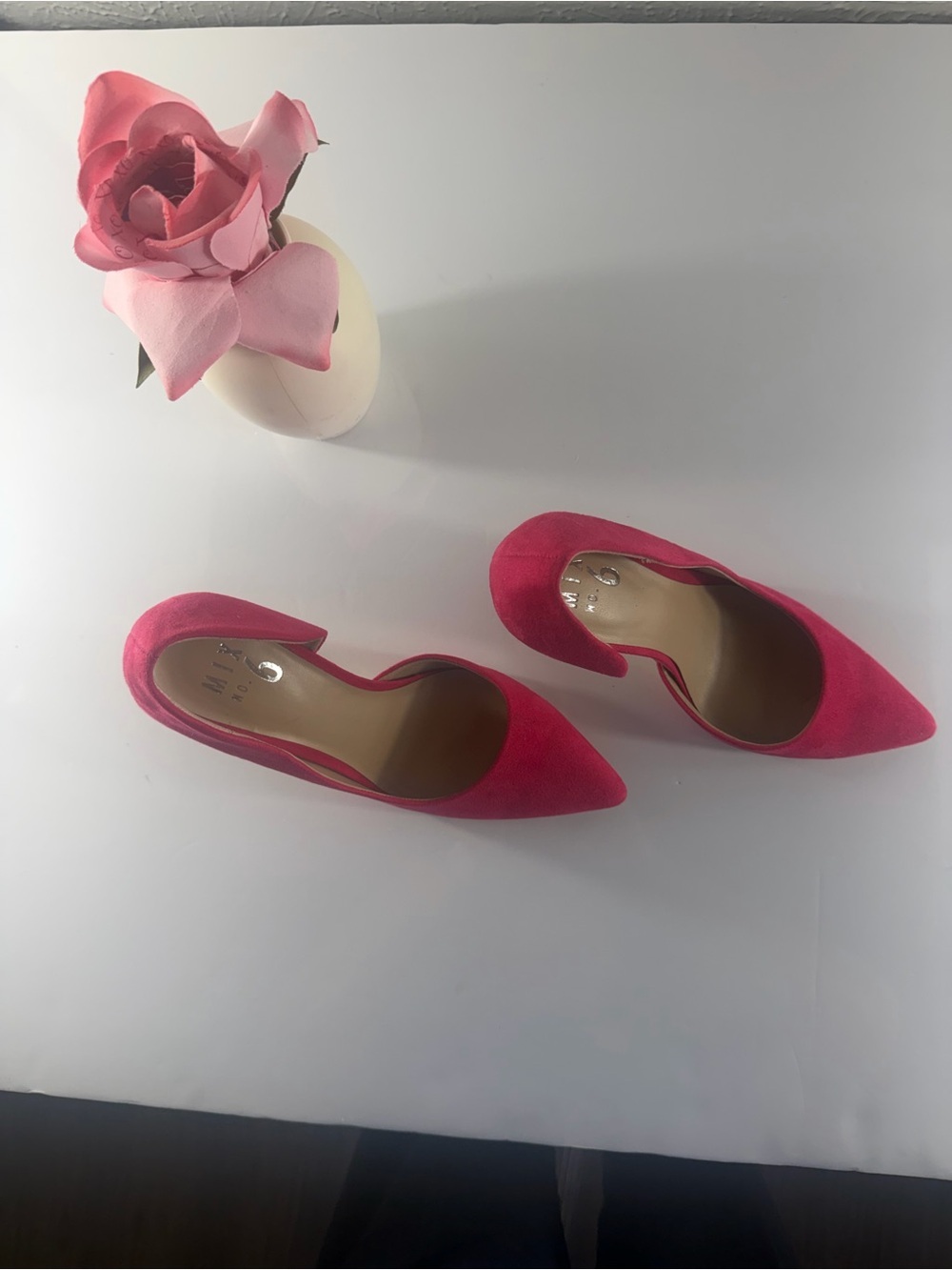 Mix No. 6 Fuchsia Faux Suede Pointed-Toe Pumps – Size 6.5M - Picture 4 of 10